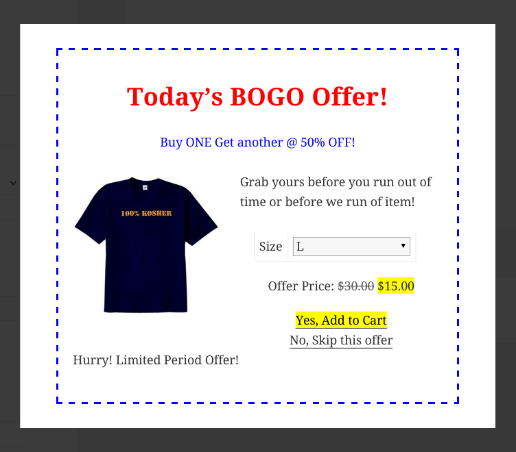 Buy one get one offer