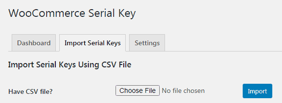 import serial key woocommerce