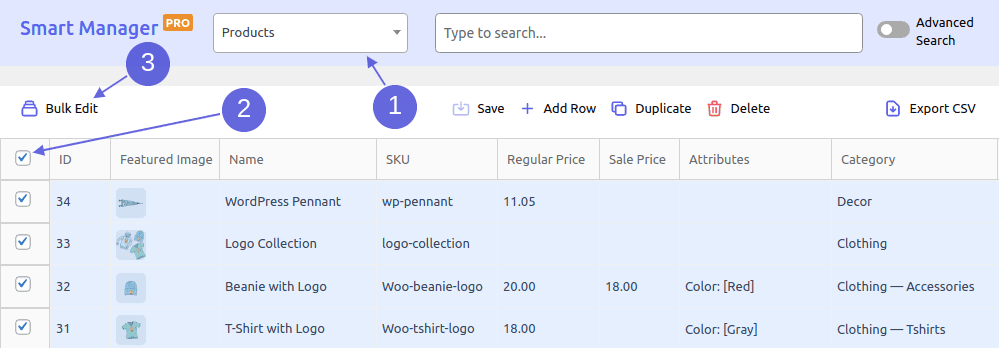 selecting all records of a post type for bulk edit in Smart Manager