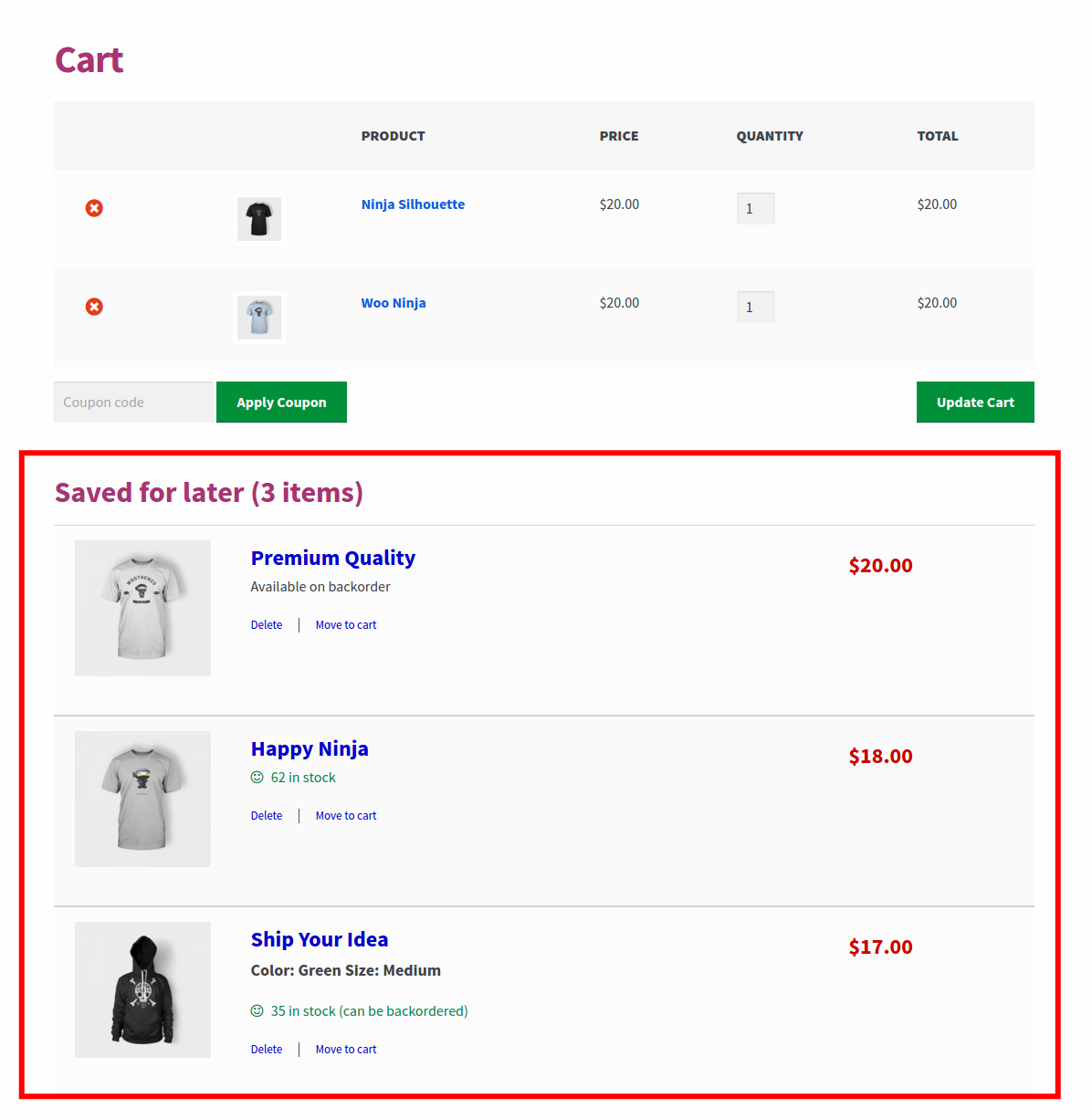 How Save For Later For WooCommerce Works