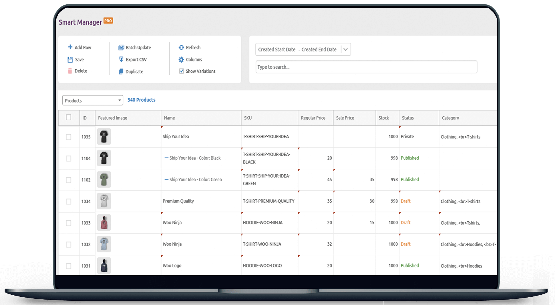 The most fluid interaction design - smart manager for woocommerce