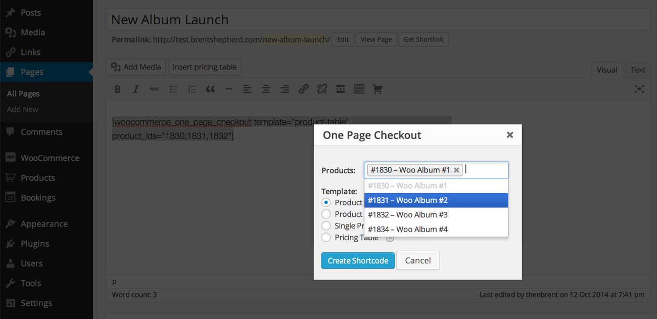WooCommerce One Page Checkout plugin