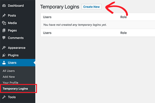 Create temporary login without password