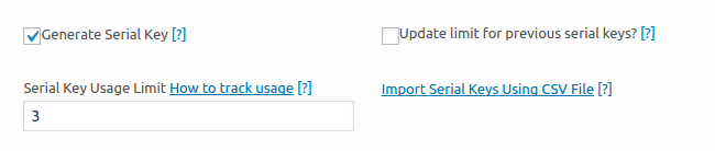 Serial Key Setting For Product Variation