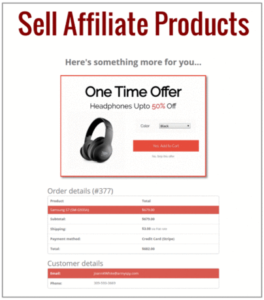 Offer shown on affiliate page