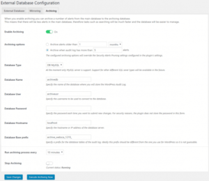 WP Activity Log external database