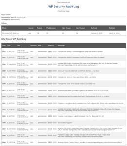 WP Activity Log user reports