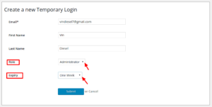 Create temporary login WordPress