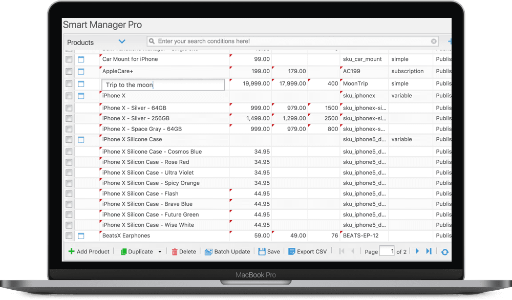 The most fluid interaction design - smart manager for woocommerce