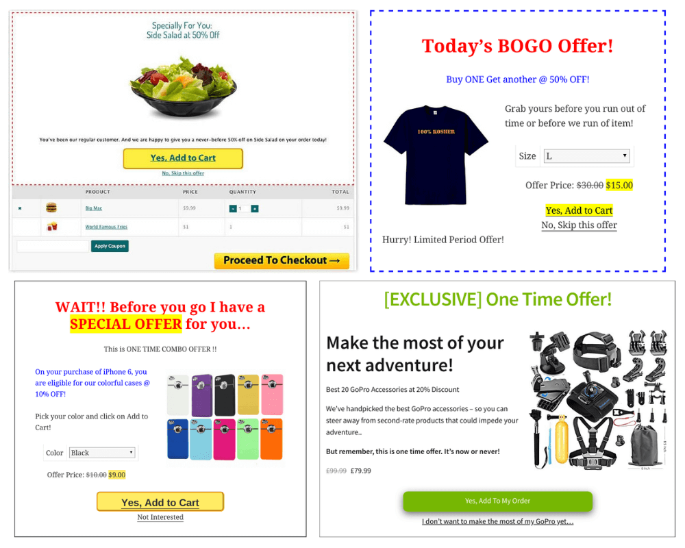 Smart Offers different offer types collage