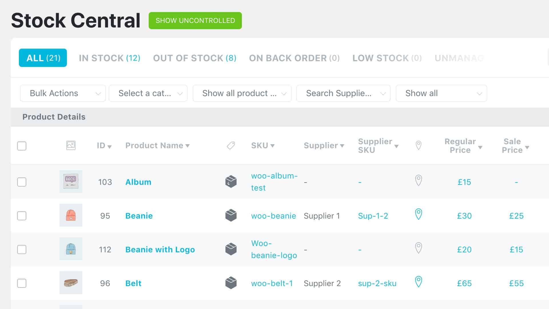 ATUM inventory management dashboard