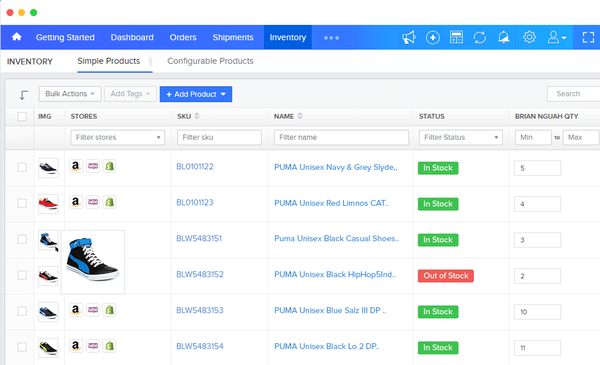 Orderhive inventory management dashboard