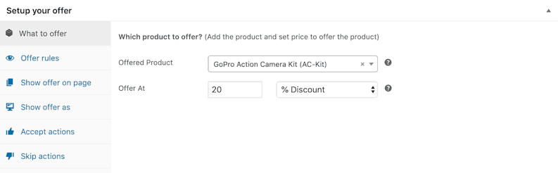 Cross-sell gopro camera kit bundle