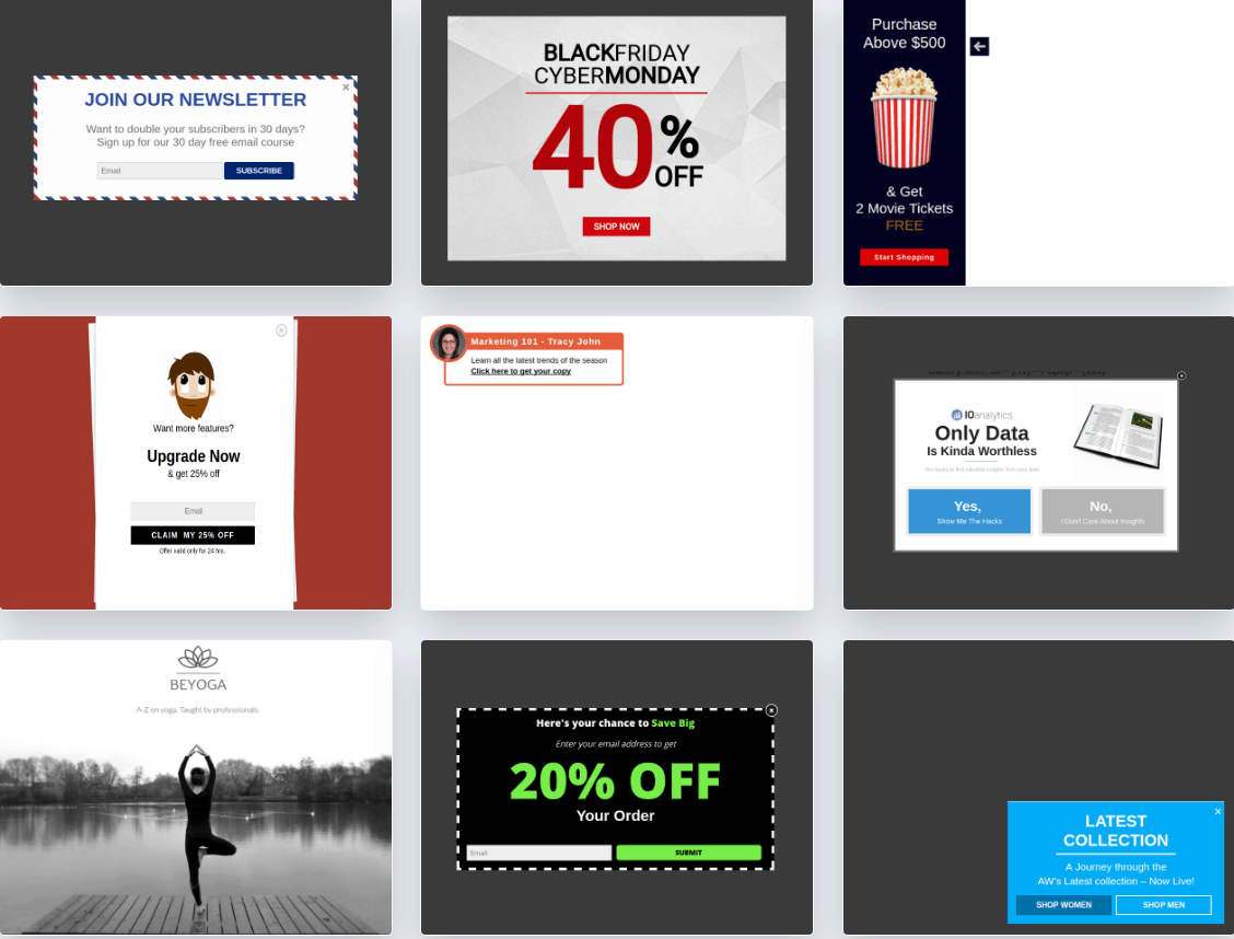 popup optin campaigns