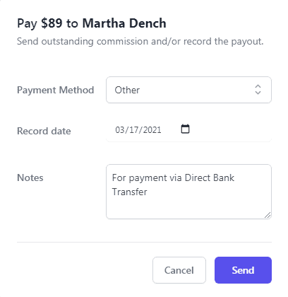 Affiliate for WooCommerce manual payout