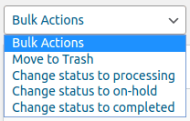 Bulk action and filters for orders in WooCommerce