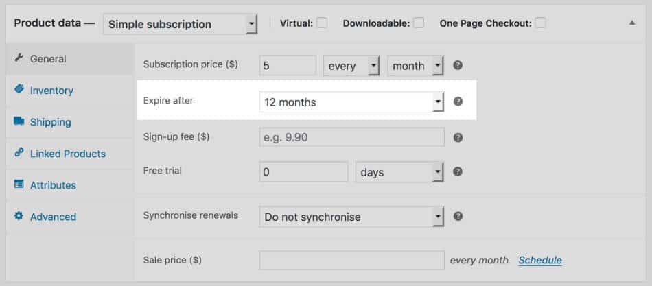 Setting the subscription terms