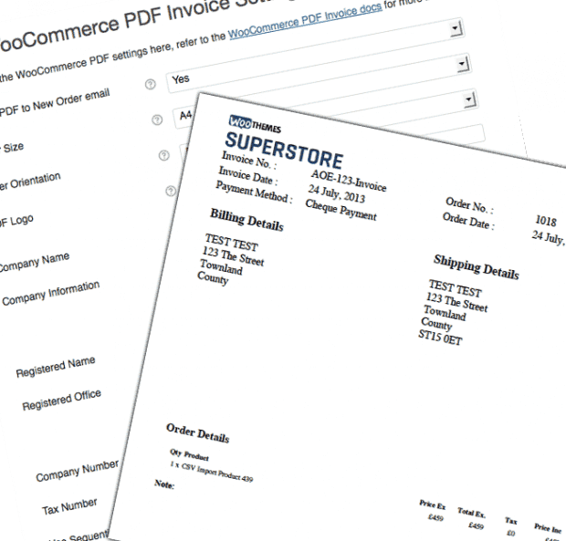 PDF Invoices plugin WooCommerce