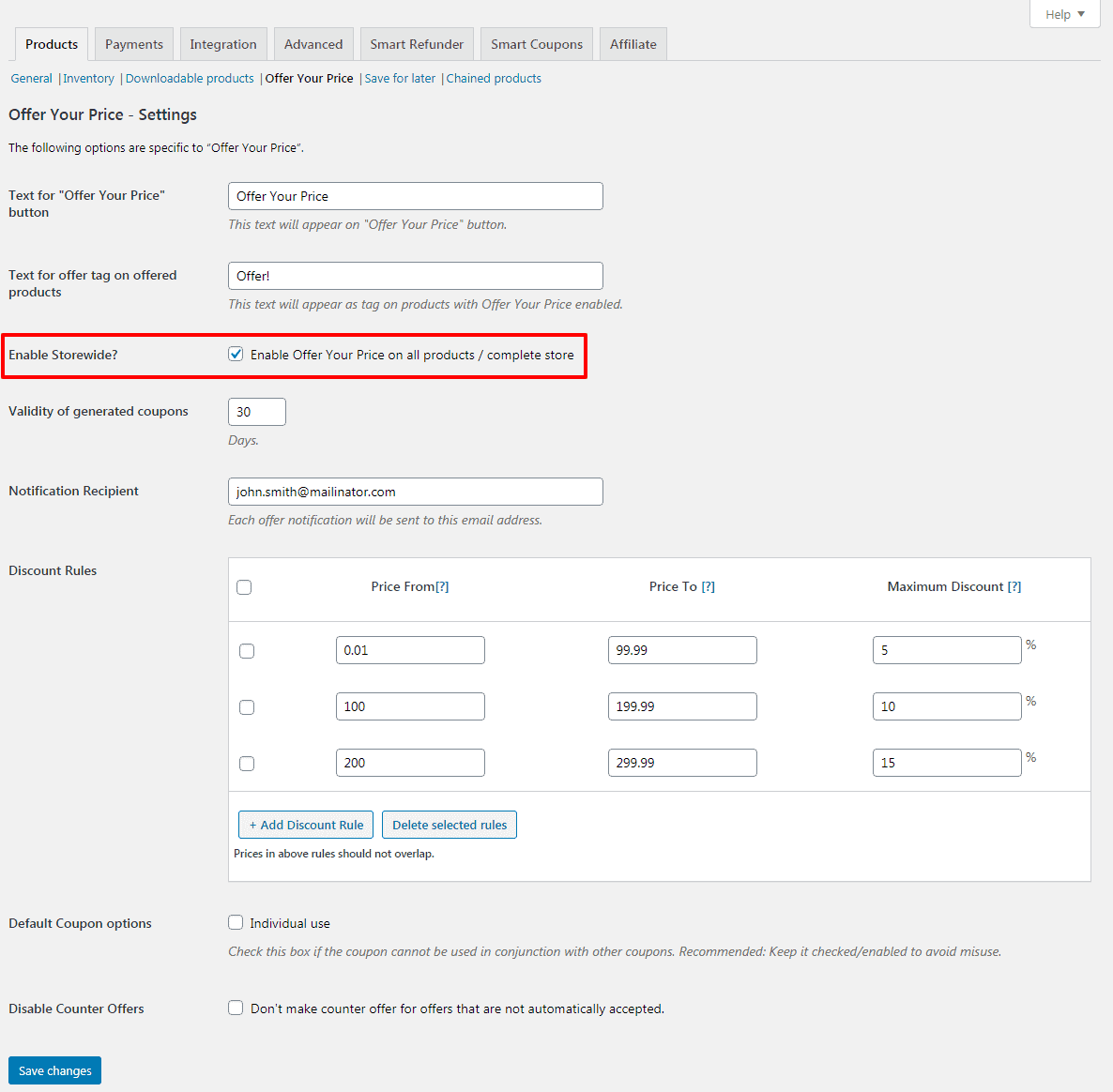 How to enable Storewide Settings