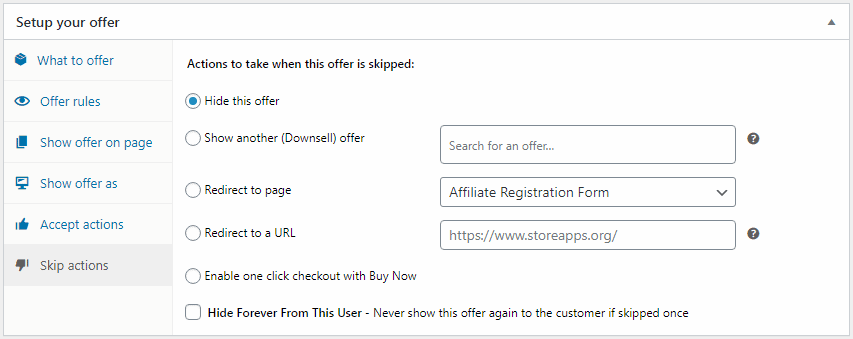 skip offer rules