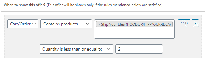 quantity rule less than equal to