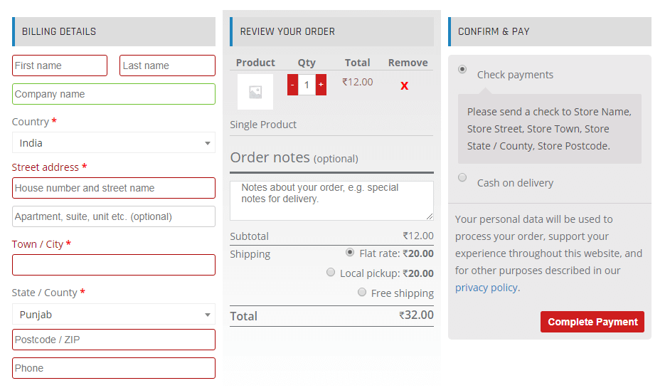 WooCommerce One Page Checkout and Layouts