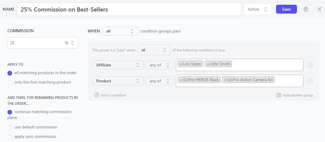 WooCommerce product based commission