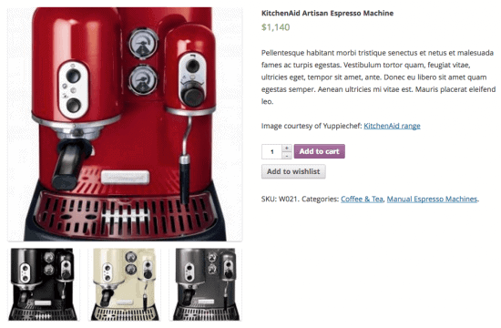 WooCommerce Wishlist plugiin front end