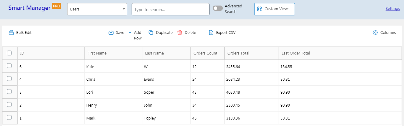 woocommerce customer export based on admin columns filters