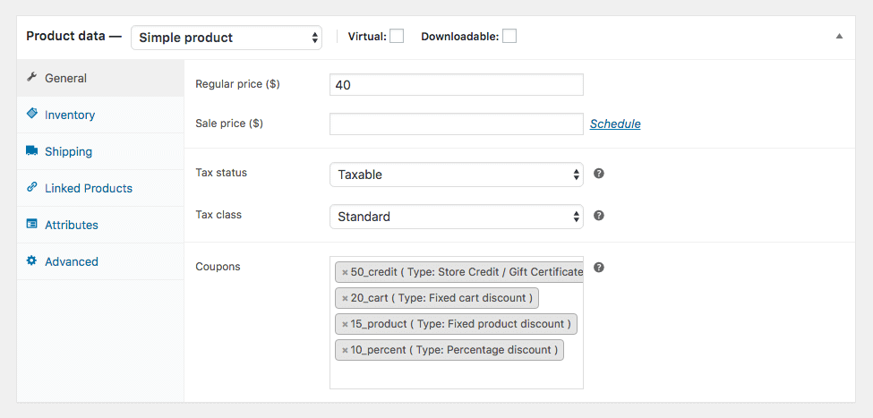 linking coupons to product for next order