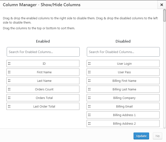 Smart Manager Users admin columns management.png