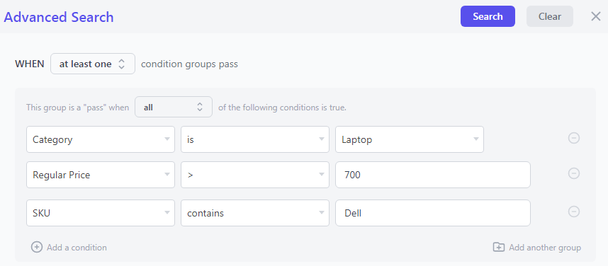 Advanced search filters based on product category, price and SKU in WooCommerce