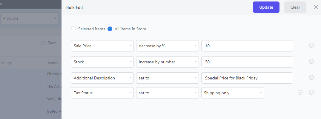 WooCommerce bulk edit operation using Smart Manager