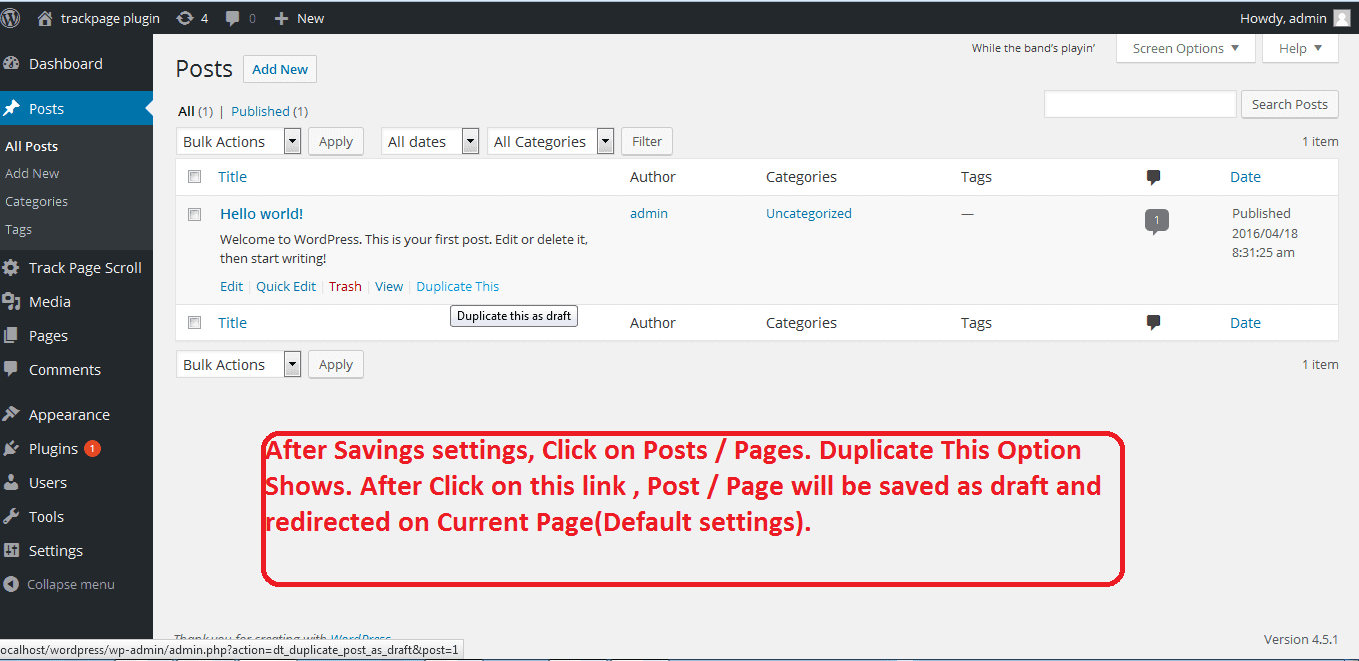 Duplicate Page plugin