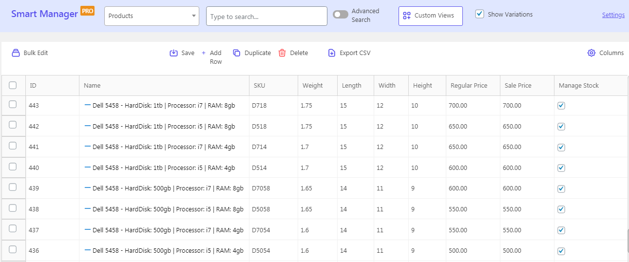 WooCommerce weight based inventory management with Smart Manager