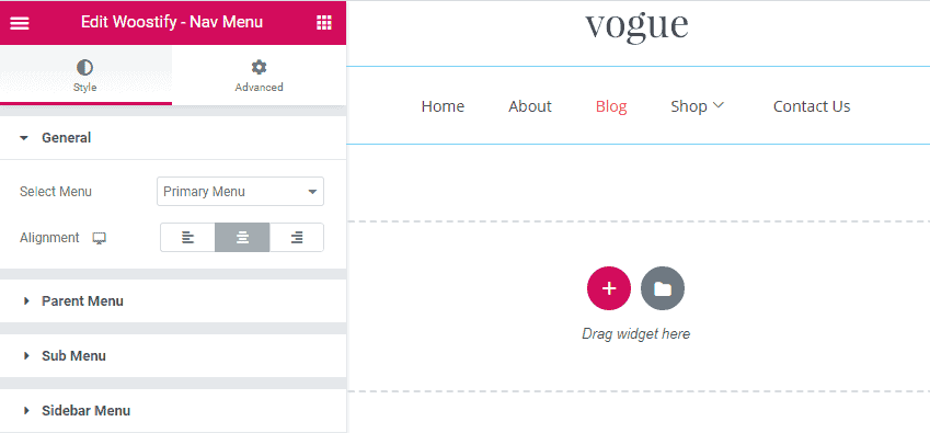 Woostify Header and Footer builder