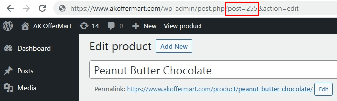 product id in url