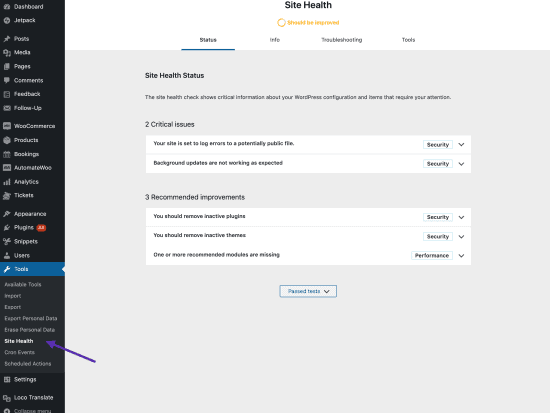 Health Check overview