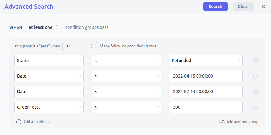 filter orders by status