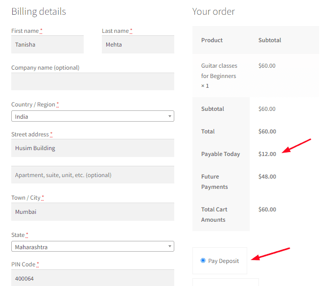 WooCommerce Deposits