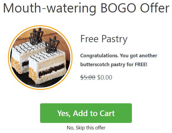 restaurant bogo offer for pastry