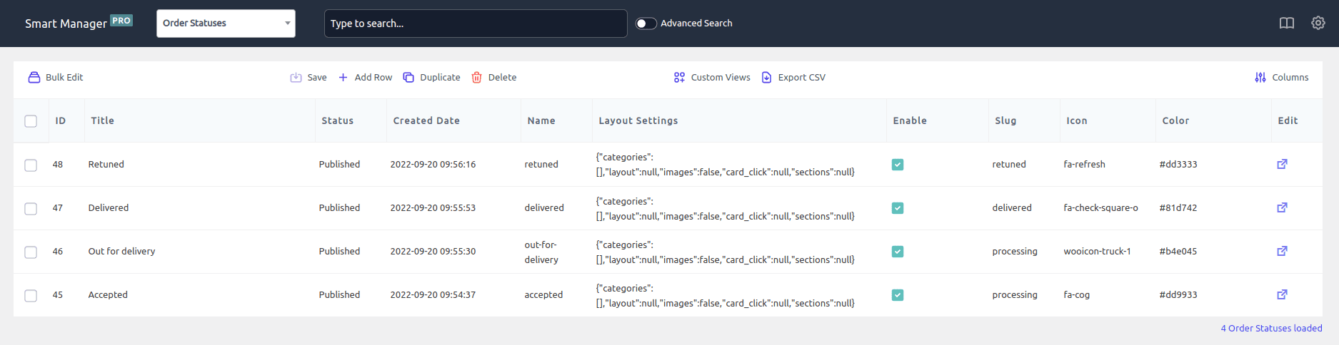 managing Orderable plugin order statuses