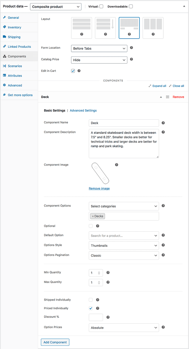 creating WooCommerce composite products