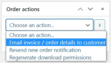 order action WooCommerce