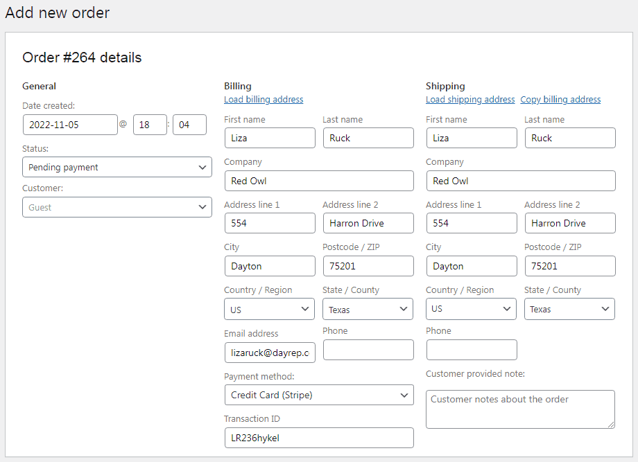 woocommerce manual orders addition