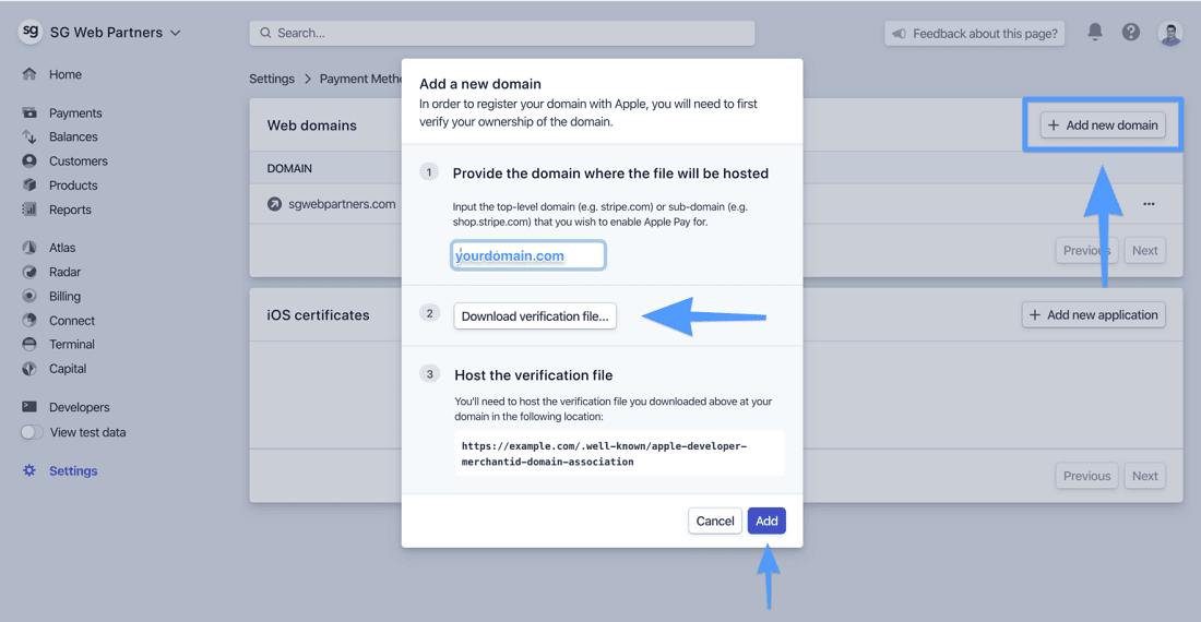 adding domain