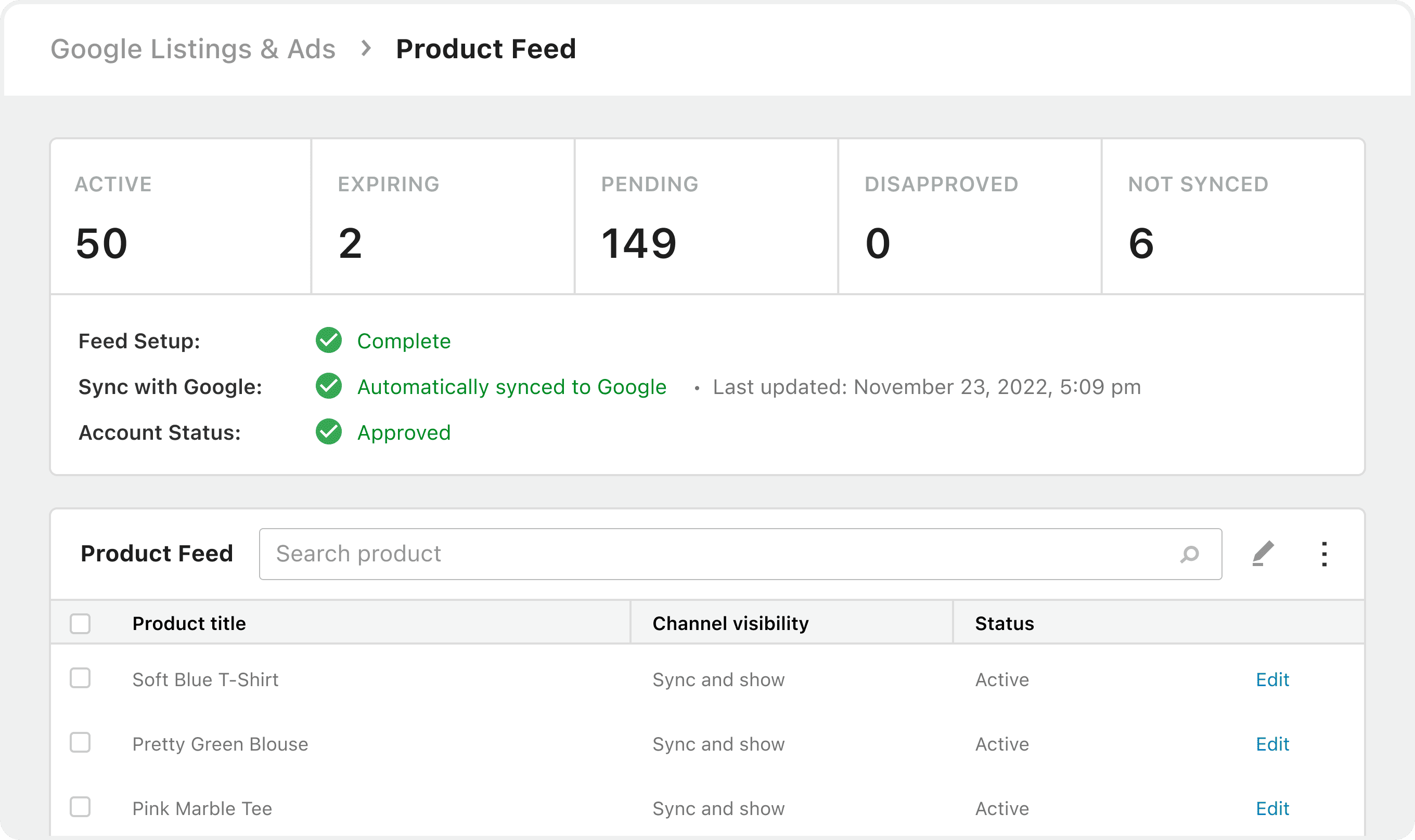 WooCommerce Google Listings product feed