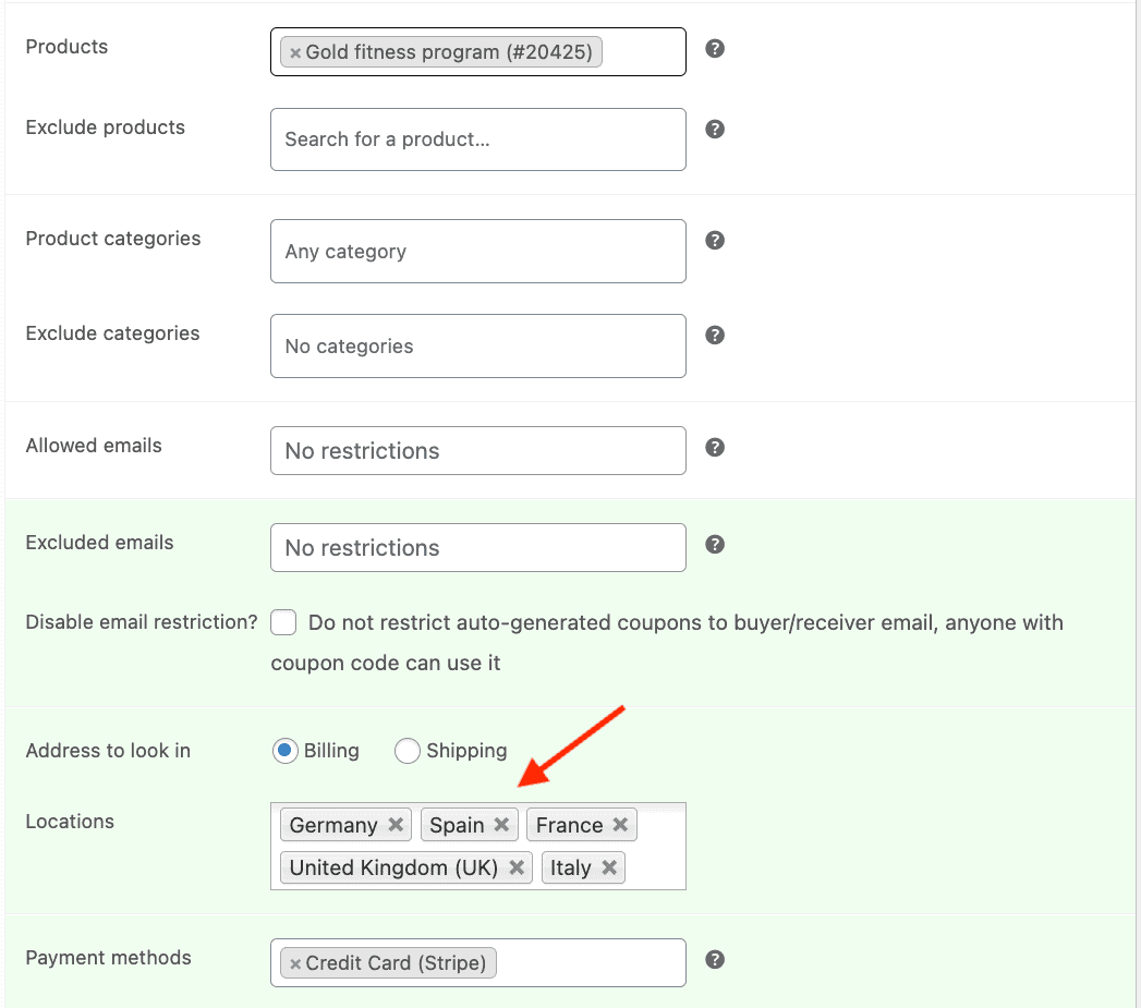 location restriction for membership upgrade