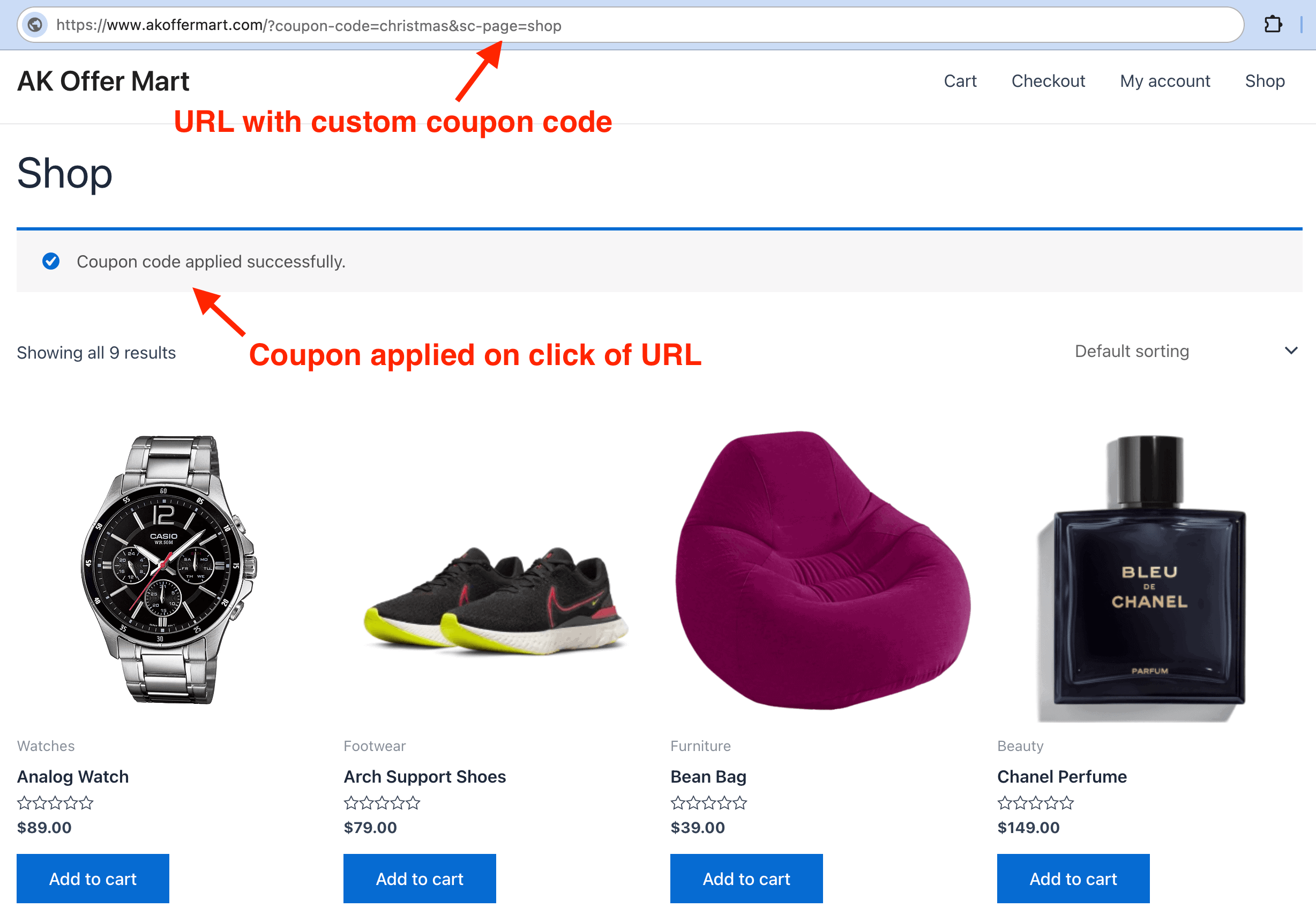 url coupons for WooCommerce plugin