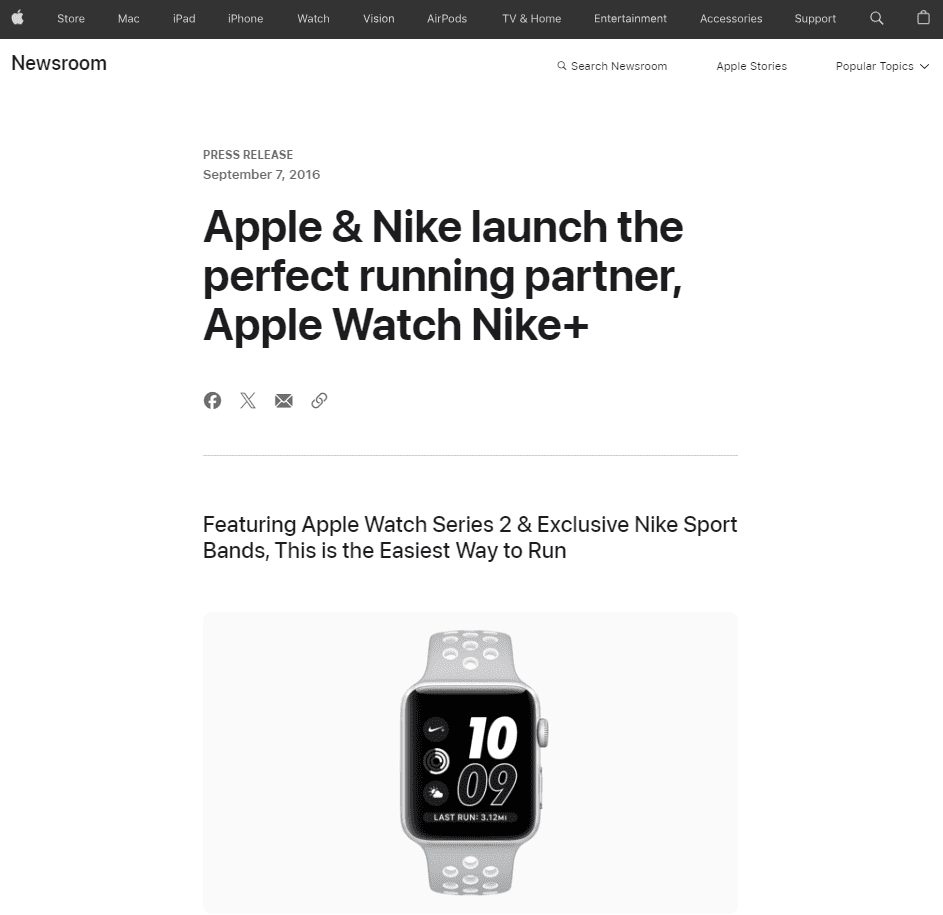 Apple and Nike partnership marketing to sell smart watches